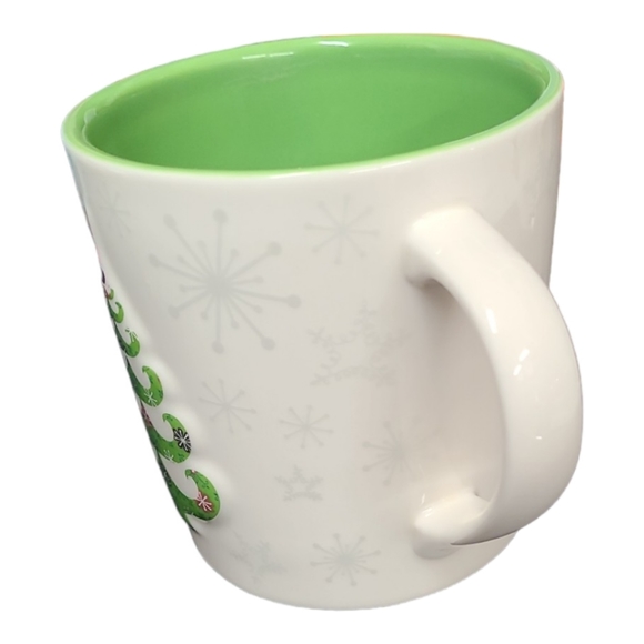 Starbucks Christmas Tree Coffee Mug Cup Holiday 2006 17 fl oz Green and White - Picture 6 of 9